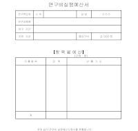 연구비실행예산서 연구비실행예산서